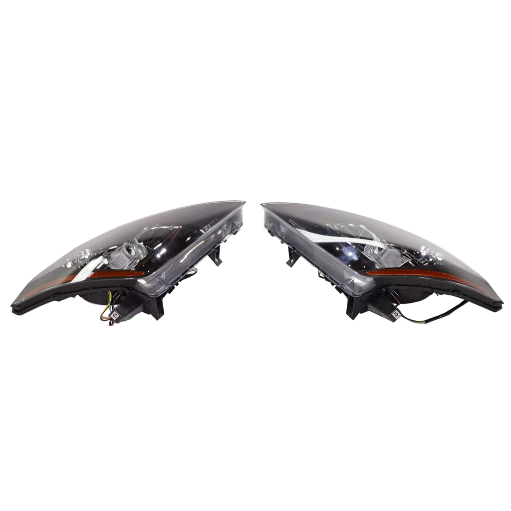 350Z 03-05 HEAD LAMP RH AND LH, Lens and Housing, Halogen, Black Bezel, 2-Piece