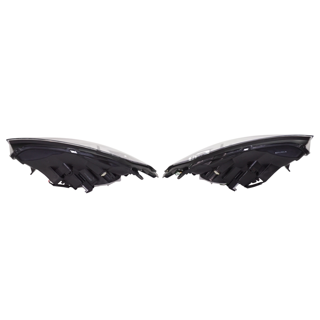 350Z 03-05 HEAD LAMP RH AND LH, Lens and Housing, Halogen, Black Bezel, 2-Piece
