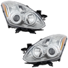ALTIMA 10-13 HEAD LAMP RH AND LH, Lens and Housing, Halogen, Chrome Bezel, 2-Piece