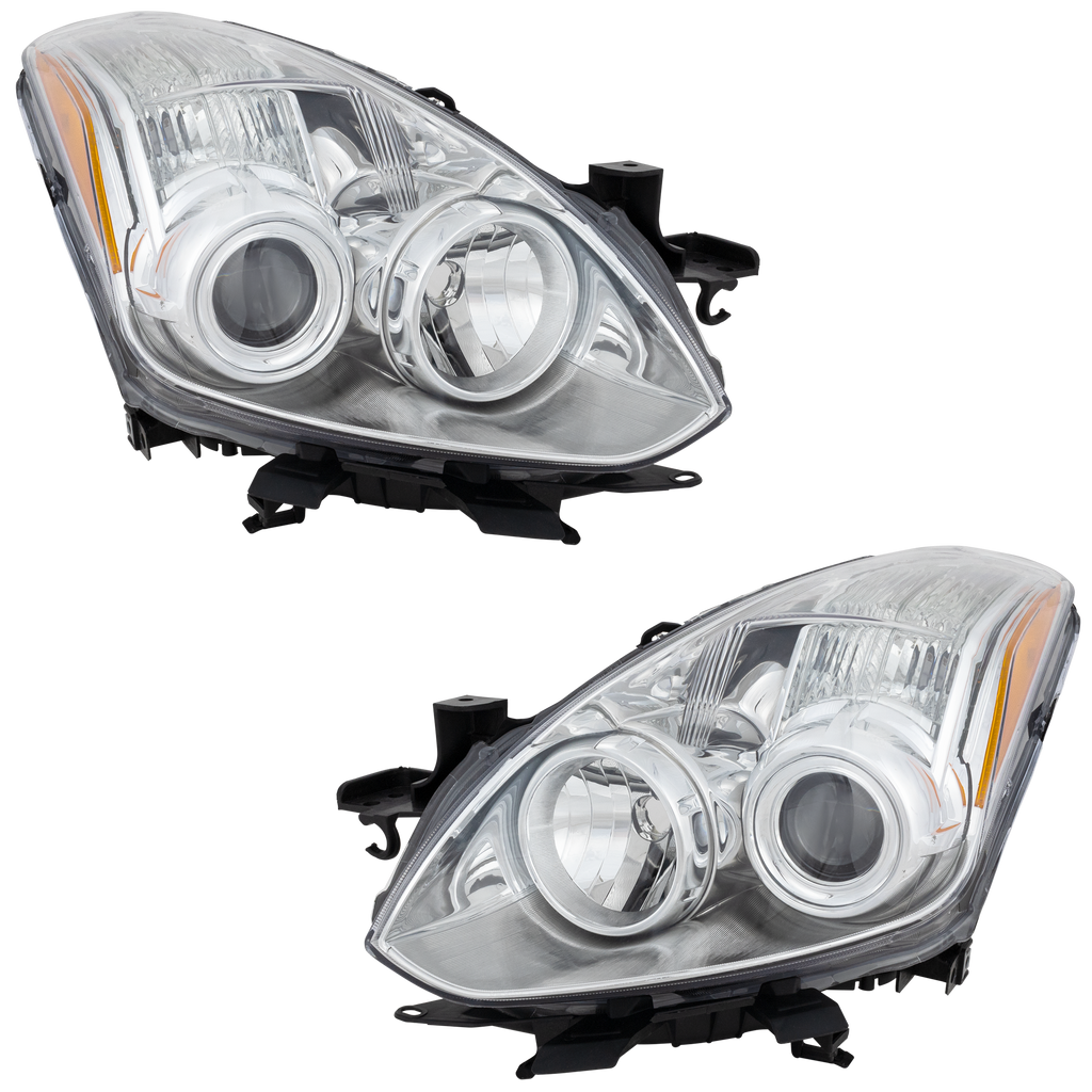 ALTIMA 10-13 HEAD LAMP RH AND LH, Lens and Housing, Halogen, Chrome Bezel, 2-Piece