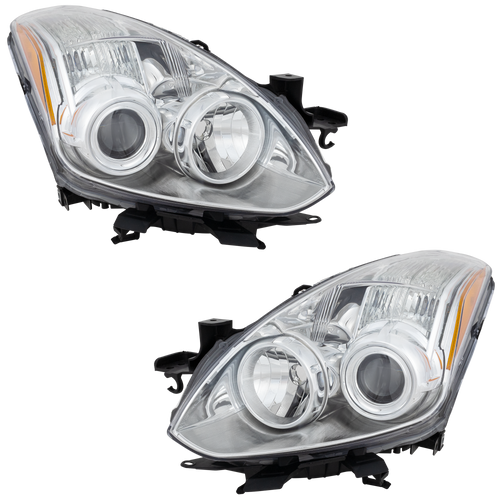 ALTIMA 10-13 HEAD LAMP RH AND LH, Lens and Housing, Halogen, Chrome Bezel, 2-Piece