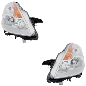 ALTIMA 08-09 HEAD LAMP RH AND LH, Lens and Housing, Chrome Bezel, Halogen, w/o HID, Coupe, 2-Piece