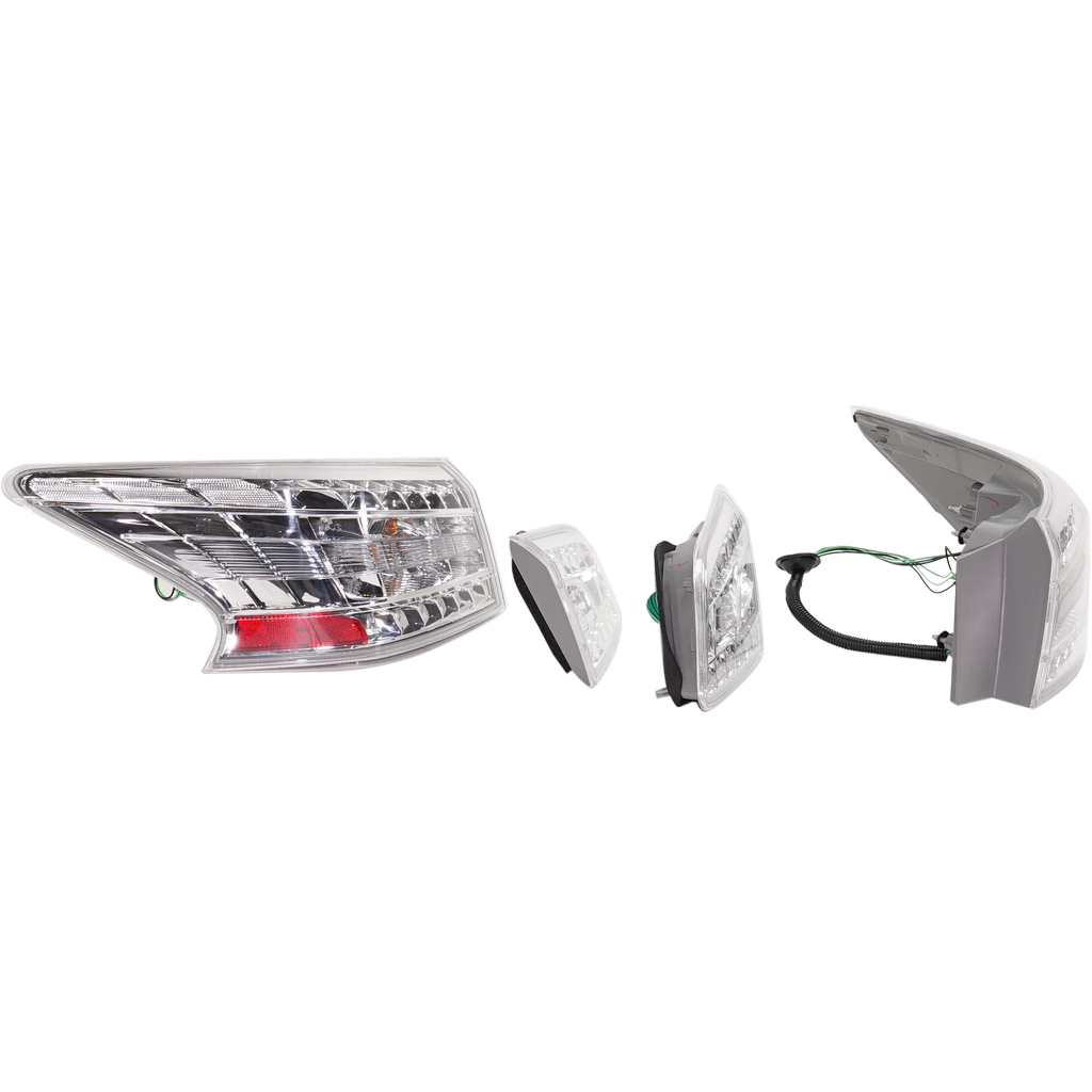 SENTRA 13-15 TAIL LAMP RH AND LH, Inner and Outer, Assembly, LED, Clear Lens, 4-Piece