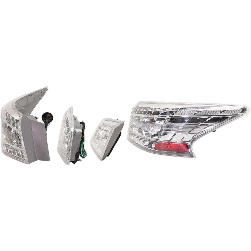 SENTRA 13-15 TAIL LAMP RH AND LH, Inner and Outer, Assembly, LED, Clear Lens, 4-Piece