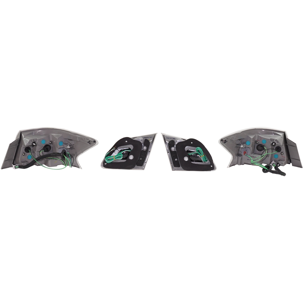 SENTRA 13-15 TAIL LAMP RH AND LH, Inner and Outer, Assembly, LED, Clear Lens, 4-Piece