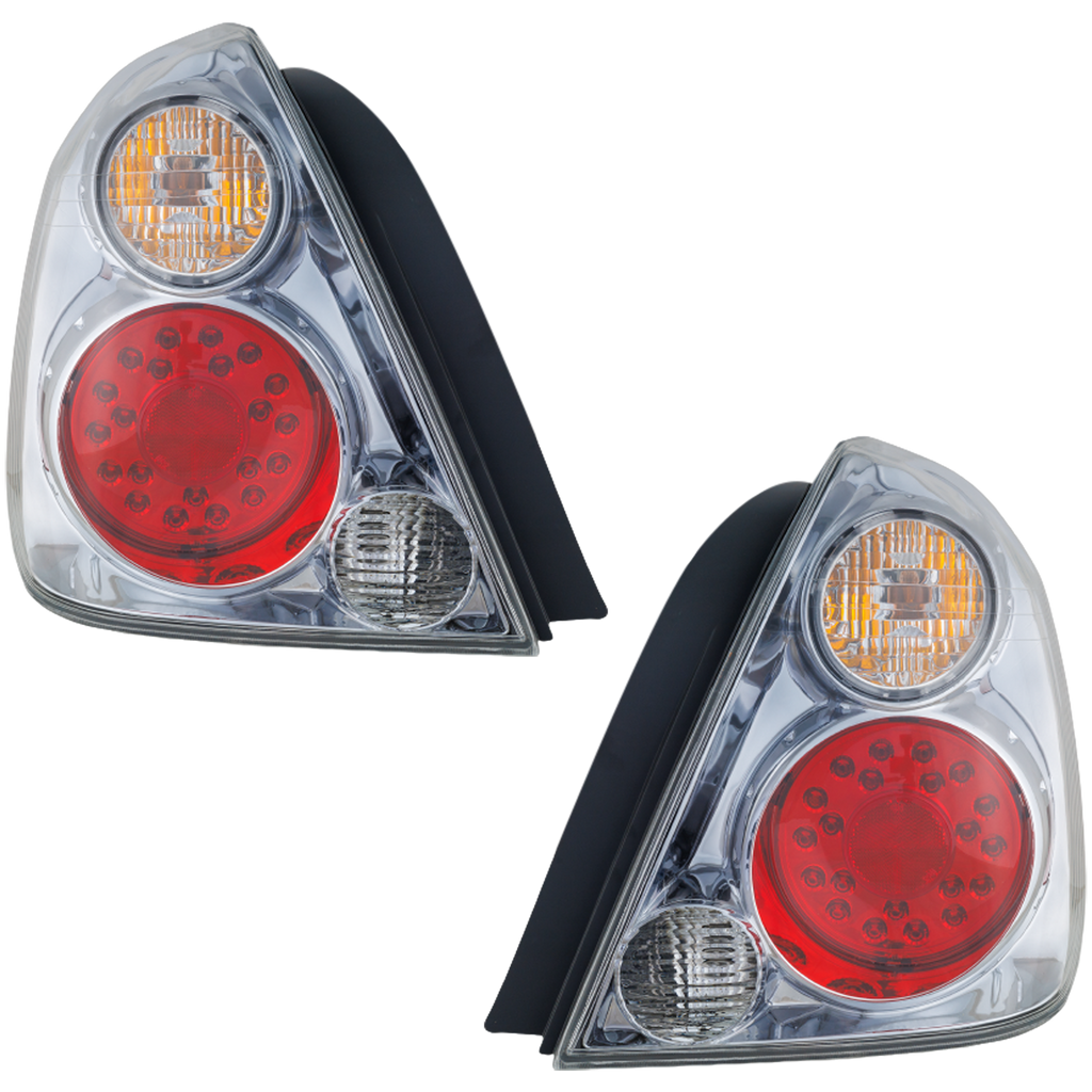 ALTIMA 02-06 TAIL LAMP RH AND LH, Assembly, LED, Clear and Red Lens, Gun Metal Interior, 2-Piece
