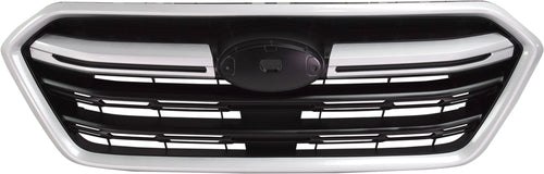 OUTBACK 18-19 GRILLE, Painted Black Shell and Insert, w/ Silver Molding, (18-18 w/o 50th Anniversary Edition) - CAPA