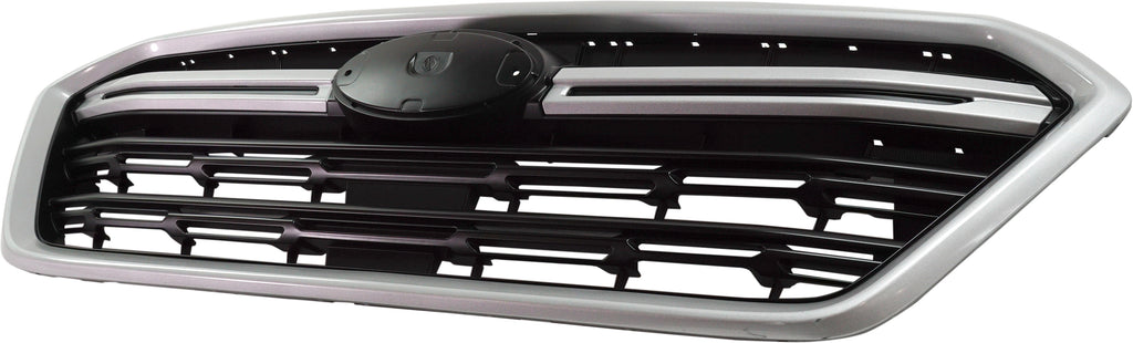 OUTBACK 18-19 GRILLE, Painted Black Shell and Insert, w/ Silver Molding, (18-18 w/o 50th Anniversary Edition) - CAPA