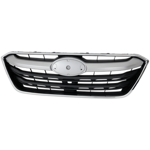OUTBACK 20-22 GRILLE, Painted Black Shell and Insert, 2.4L Eng, w/ Chrome Frame and Silver Gray Molding