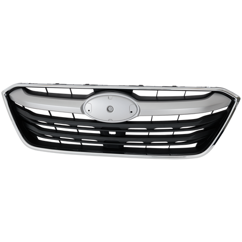 OUTBACK 20-22 GRILLE, Painted Black Shell and Insert, 2.4L Eng, w/ Chrome Frame and Silver Gray Molding