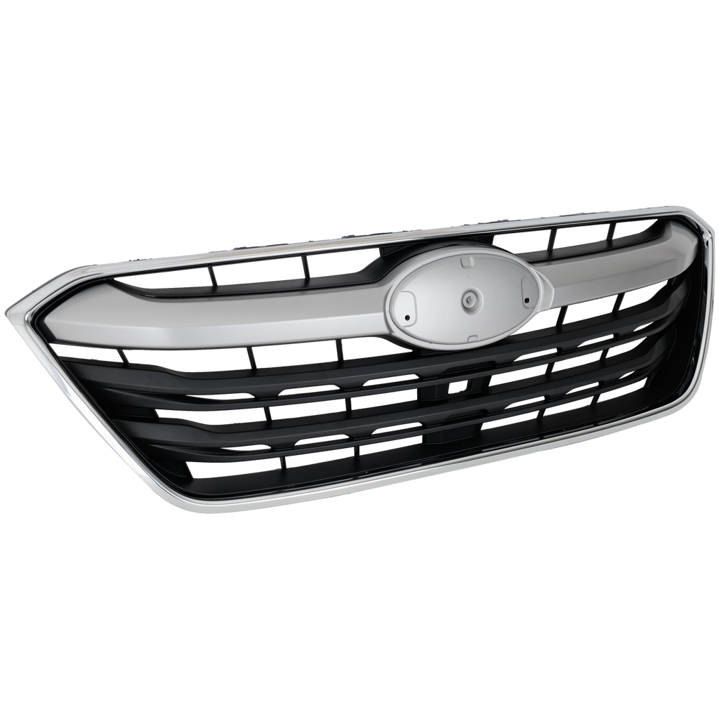 OUTBACK 20-22 GRILLE, Painted Black Shell and Insert, 2.4L Eng, w/ Chrome Frame and Silver Gray Molding