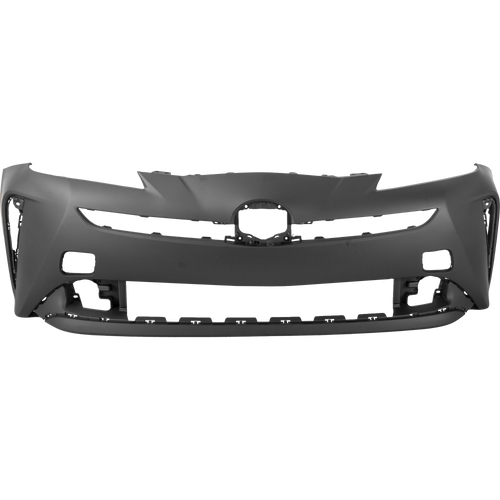 PRIUS 19-22 FRONT BUMPER COVER, Primed, w/o Parking Aid Sensor Holes, w/ Tow Hook Hole