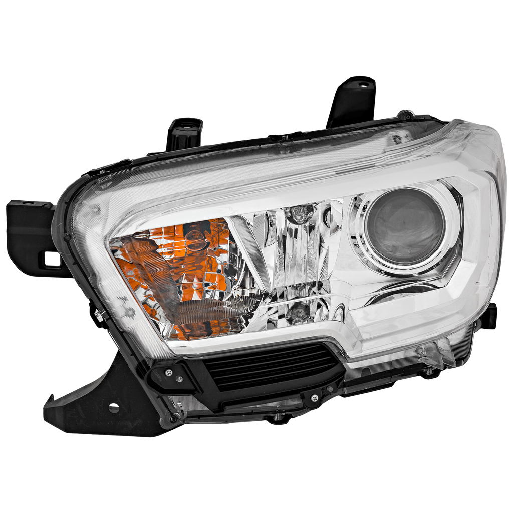 TACOMA 19-23 HEAD LAMP LH, Assembly, Halogen, Chrome Interior, w/o LED Daytime Running Light, Fog Light Holes