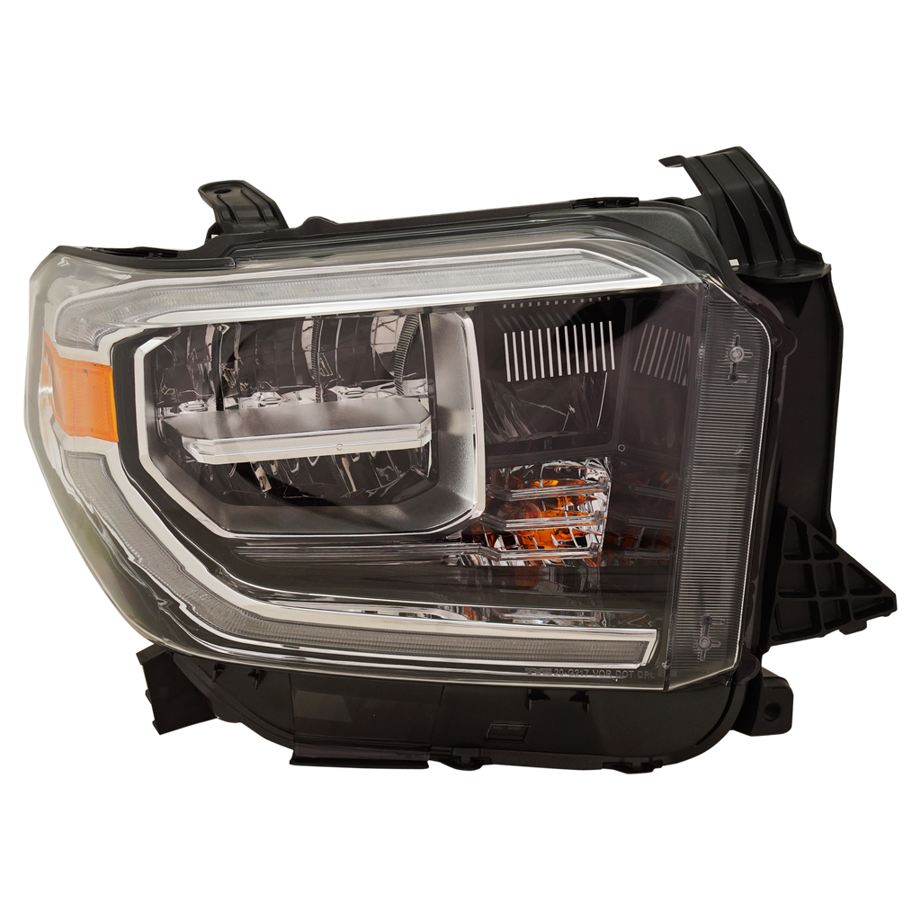 TUNDRA 18-21 HEAD LAMP RH, Assembly, LED, Chrome Interior, w/o Smoked Chrome Accent - CAPA