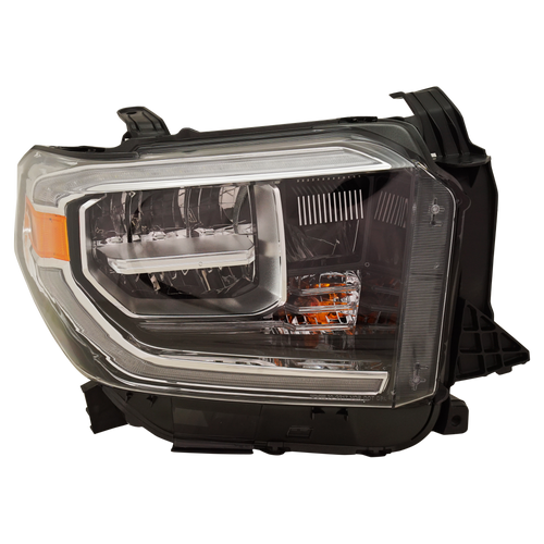 TUNDRA 18-21 HEAD LAMP RH, Assembly, LED, Chrome Interior, w/o Smoked Chrome Accent - CAPA