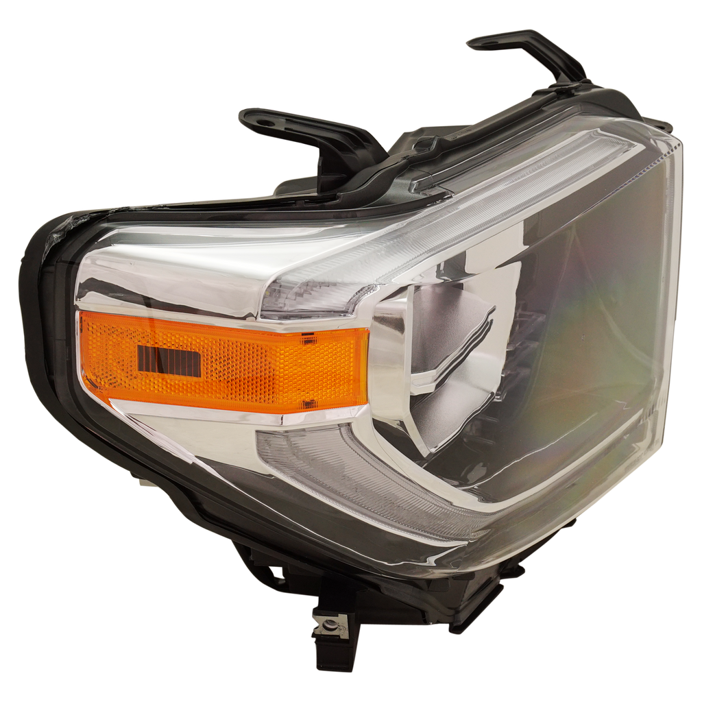 TUNDRA 18-21 HEAD LAMP RH, Assembly, LED, Chrome Interior, w/o Smoked Chrome Accent - CAPA