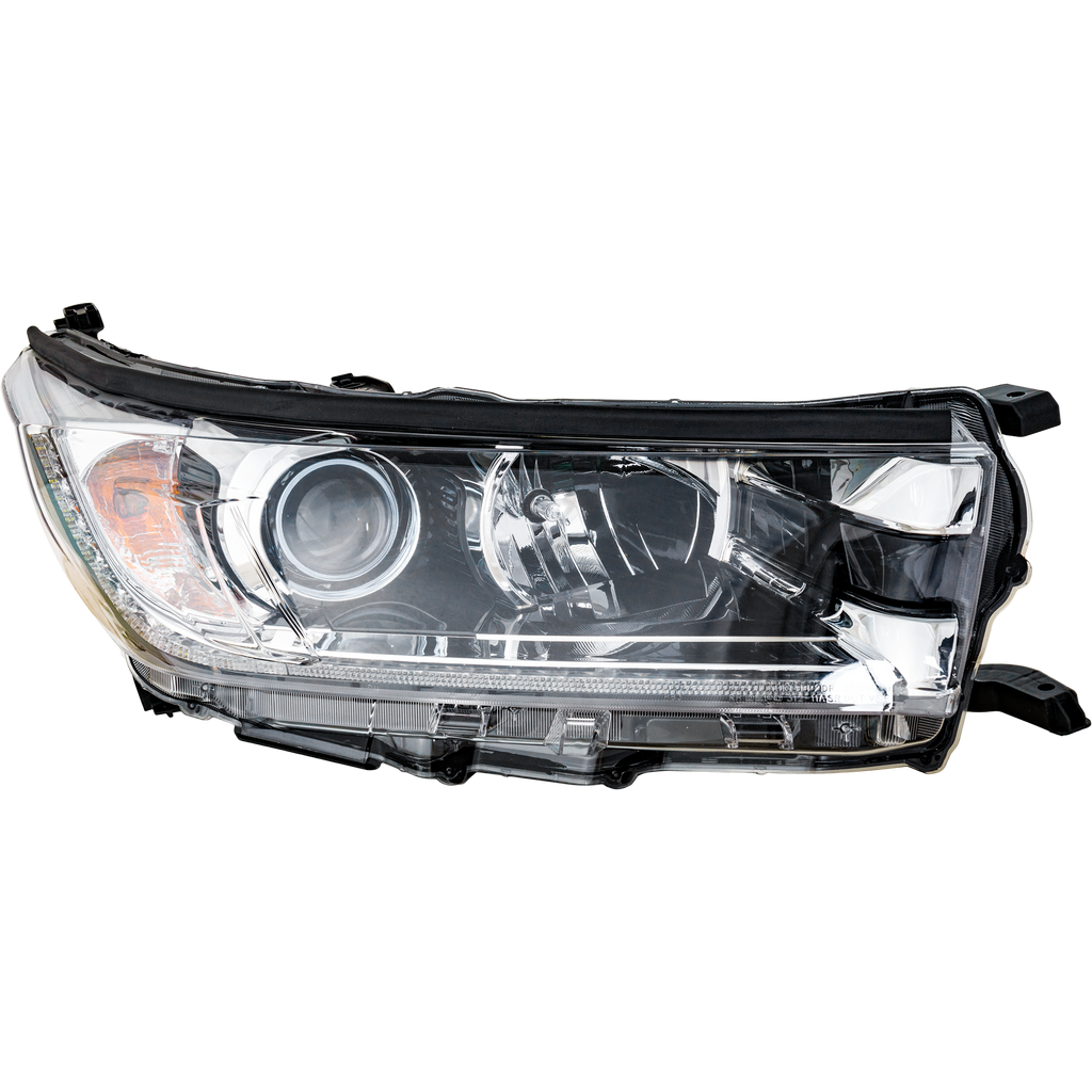 HIGHLANDER 17-18 HEAD LAMP RH, Assembly, w/ Smoked Chrome Accent, w/ LED Daytime Running Light