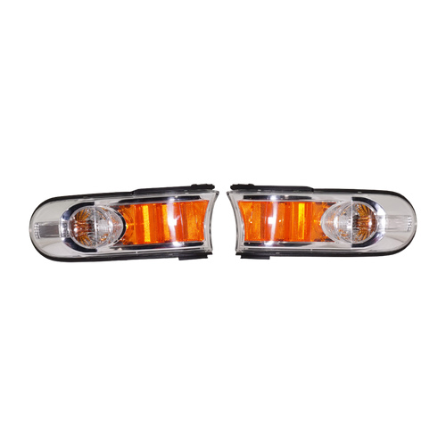 FJ CRUISER 07-14 SIGNAL LAMP RH AND LH, Park/Side Marker Lamp, Assembly, Chrome Bezel, 2-Piece