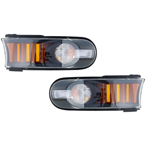 FJ CRUISER 07-14 SIGNAL LAMP RH AND LH, Park/Side Marker Lamp, Assembly, Black Bezel, 2-Piece