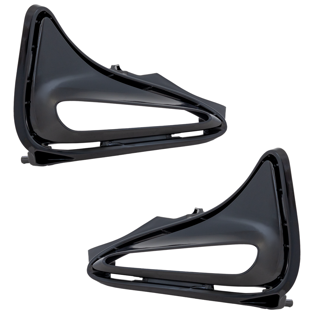COROLLA 17-19 FRONT FOG LAMP MOLDING RH AND LH, Gloss Black, w/ LED Daytime Running Lamps Cover, CE/L/LE/LE ECO/XLE Models, Set of 2