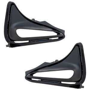 COROLLA 17-19 FRONT FOG LAMP MOLDING RH AND LH, Gloss Black, w/ LED Daytime Running Lamps Cover, CE/L/LE/LE ECO/XLE Models, Set of 2