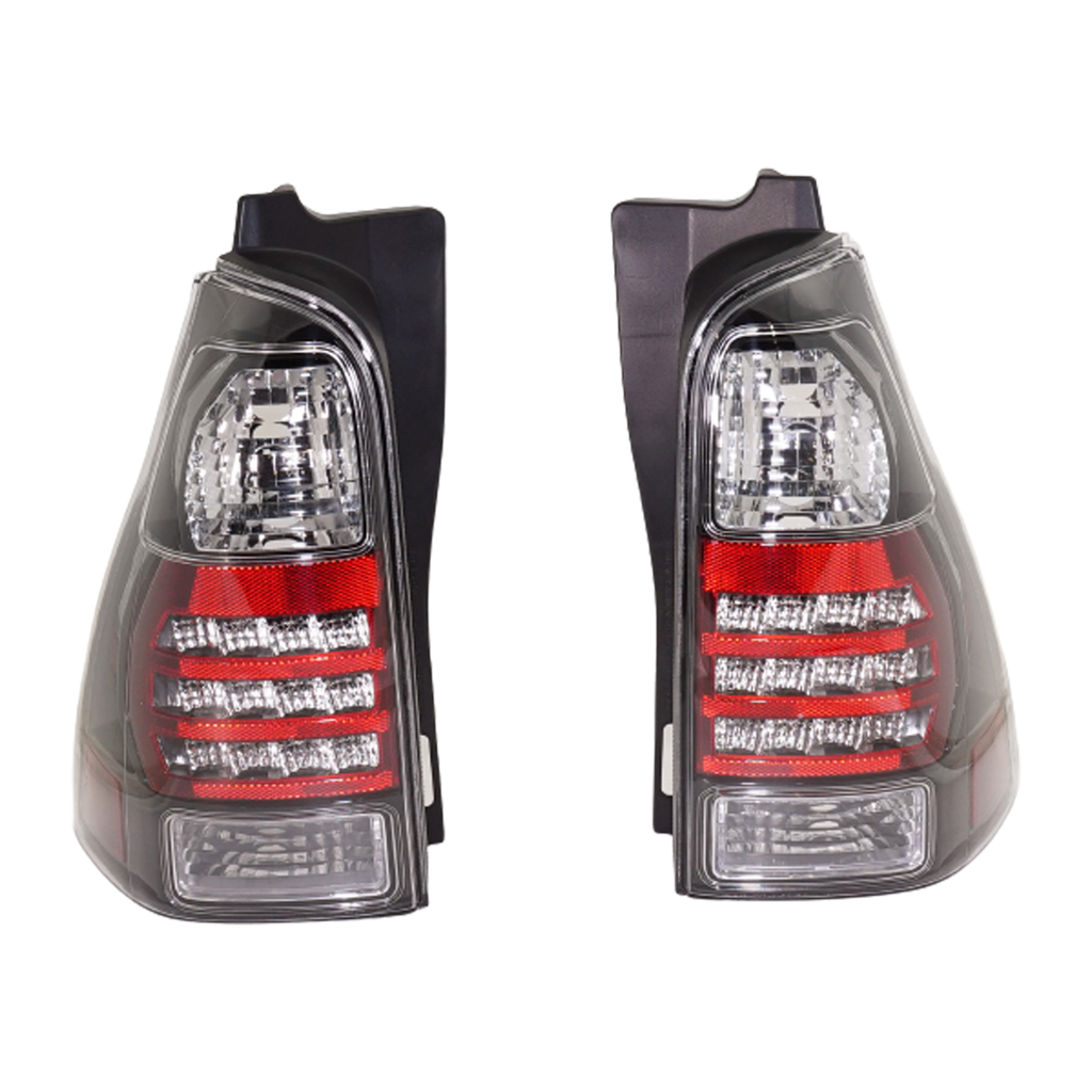 4RUNNER 06-09 TAIL LAMP RH AND LH, Lens and Housing, LED, Clear Lens, Black Interior