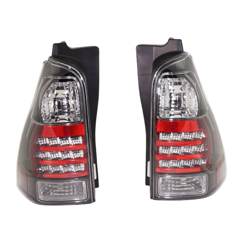 4RUNNER 06-09 TAIL LAMP RH AND LH, Lens and Housing, LED, Clear Lens, Black Interior