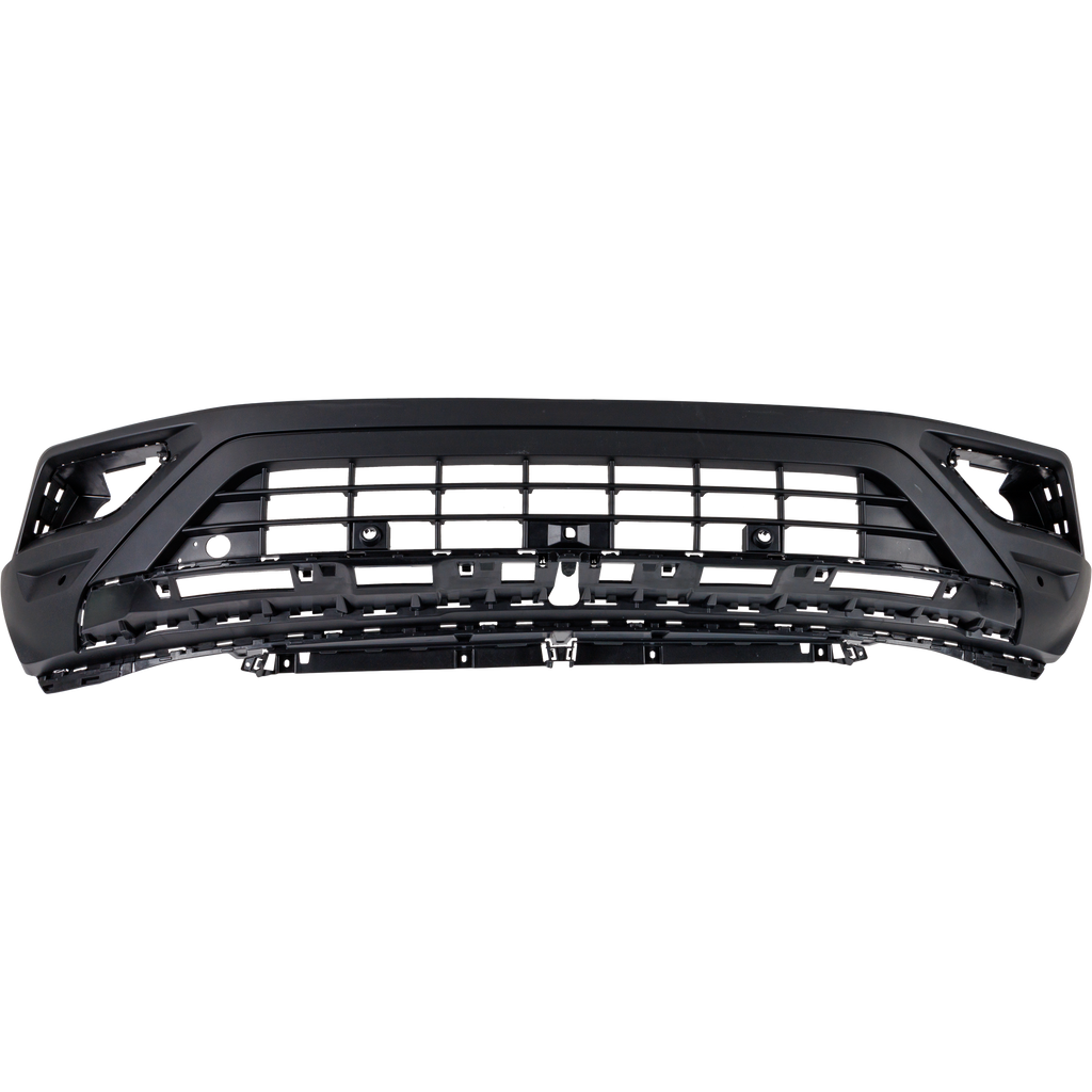 ATLAS 18-20 FRONT BUMPER COVER, Lower, Textured, w/o R-Line Package, w/ Block Heater Holes, Parking Aid Sensor Holes, and Camera Hole