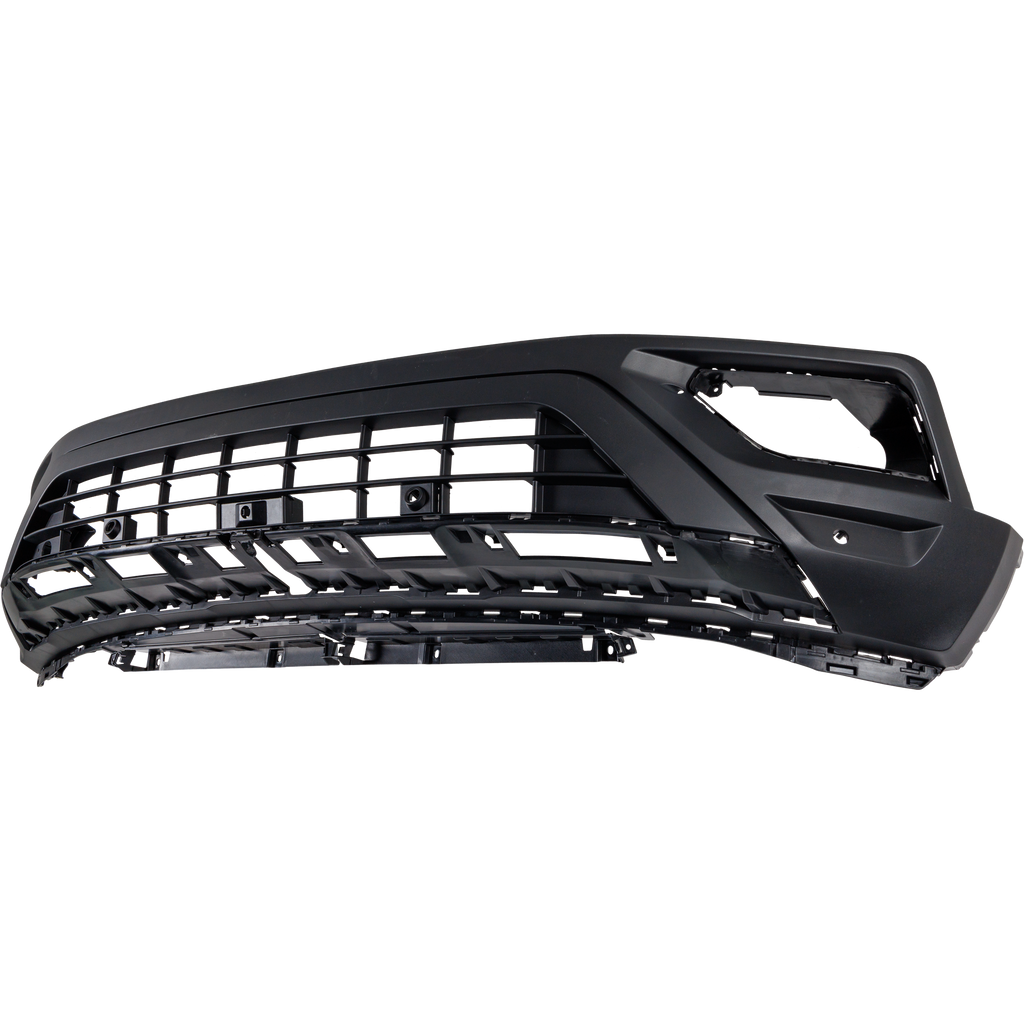 ATLAS 18-20 FRONT BUMPER COVER, Lower, Textured, w/o R-Line Package, w/ Block Heater Holes, Parking Aid Sensor Holes, and Camera Hole