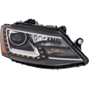 JETTA 11-14 HEAD LAMP RH AND LH, Assembly, Halogen, Projector Type, w/ LED Daytime Running Light, Sedan