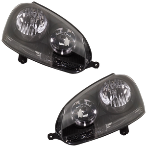 JETTA 05-10 HEAD LAMP RH AND LH, Lens and Housing, Halogen, (09-09 Jetta, Wagon), Black Interior