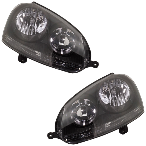 JETTA 05-10 HEAD LAMP RH AND LH, Lens and Housing, Halogen, (09-09 Jetta, Wagon), Black Interior