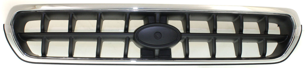 OUTBACK 03-04 GRILLE, Chrome Shell/Painted Silver-Black Insert