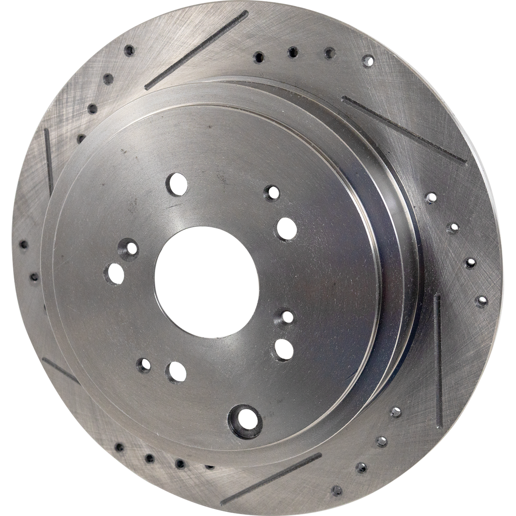 MDX 01-06/PILOT 03-08 REAR BRAKE DISC RH=LH, Cross-drilled and Slotted