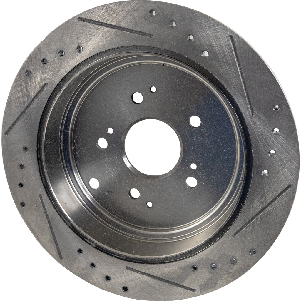 MDX 01-06/PILOT 03-08 REAR BRAKE DISC RH=LH, Cross-drilled and Slotted