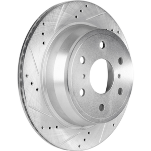 SILVERADO 1500 07-19 / ESCALADE/TAHOE/YUKON 07-20 REAR BRAKE DISC RH=LH, Cross-drilled and Slotted