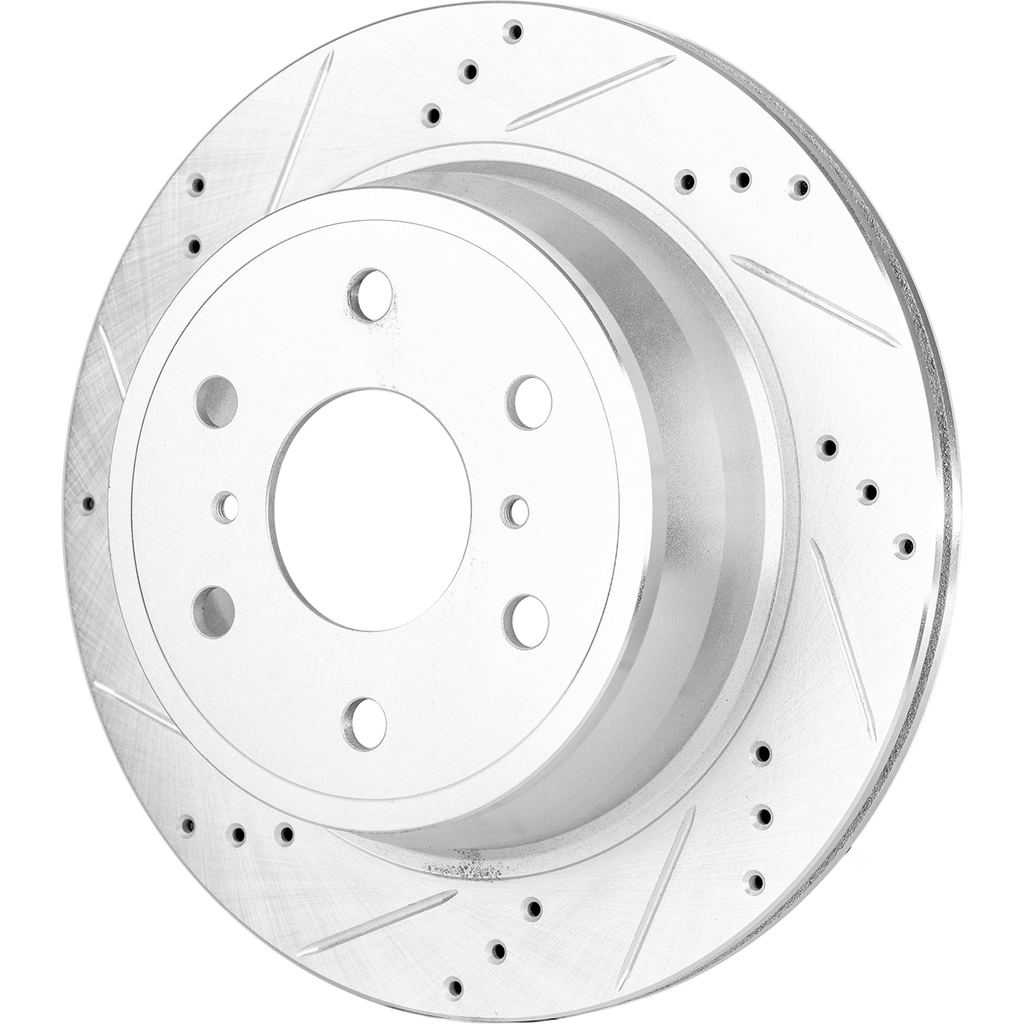 SILVERADO 1500 07-19 / ESCALADE/TAHOE/YUKON 07-20 REAR BRAKE DISC RH=LH, Cross-drilled and Slotted