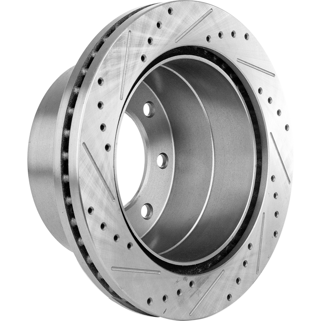 SILVERADO 3500 HD/SIERRA 3500 HD 11-19 REAR BRAKE DISC RH=LH, DRW, Cross-drilled and Slotted