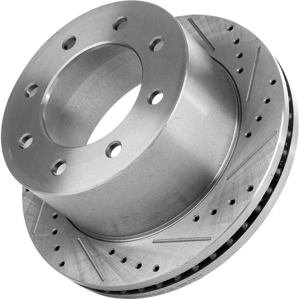 SILVERADO 3500 HD/SIERRA 3500 HD 11-19 REAR BRAKE DISC RH=LH, DRW, Cross-drilled and Slotted