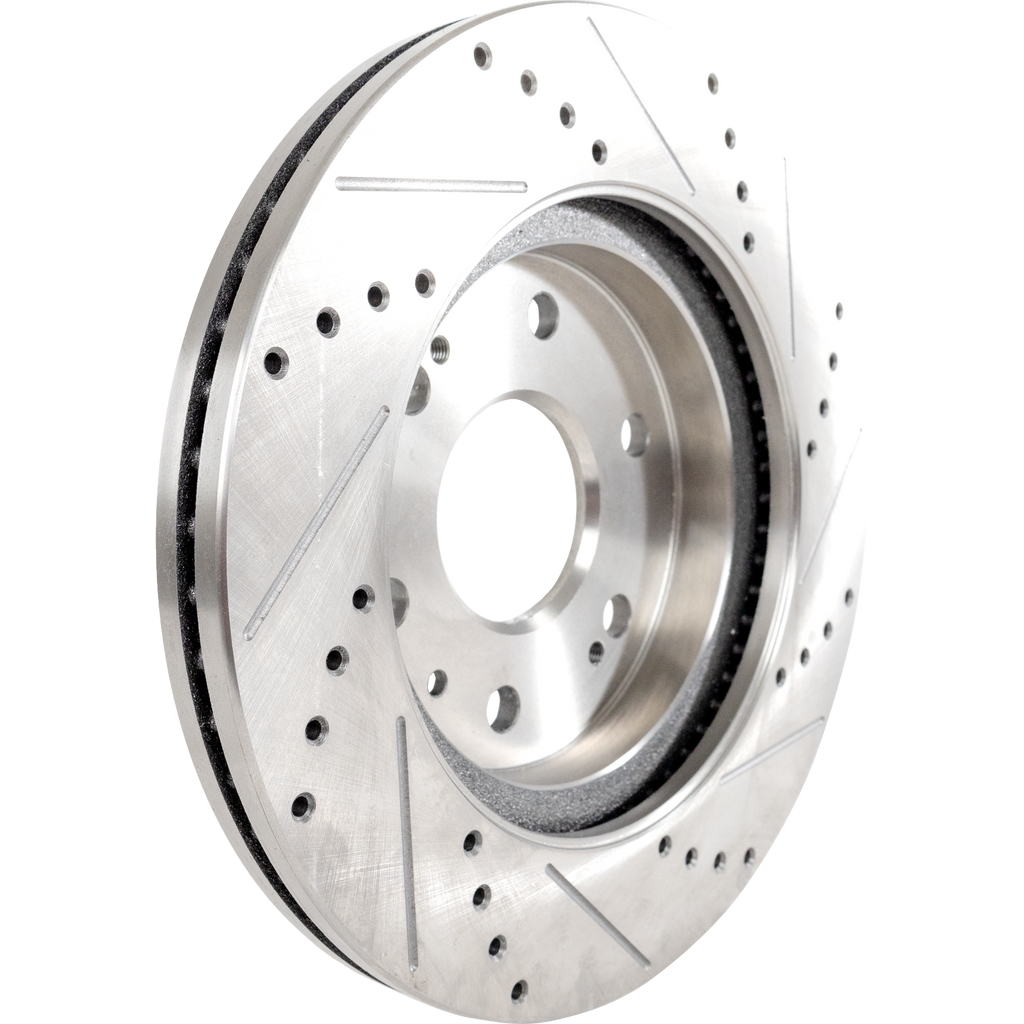 SILVERADO/SIERRA 1500 05-19 / TAHOE 07-20 FRONT BRAKE DISC RH=LH, Cross-drilled and Slotted