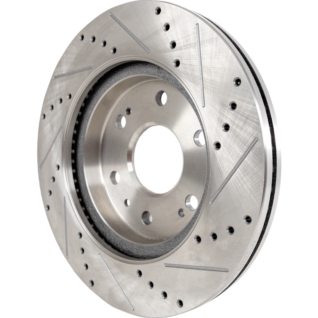 SILVERADO/SIERRA 1500 05-19 / TAHOE 07-20 FRONT BRAKE DISC RH=LH, Cross-drilled and Slotted