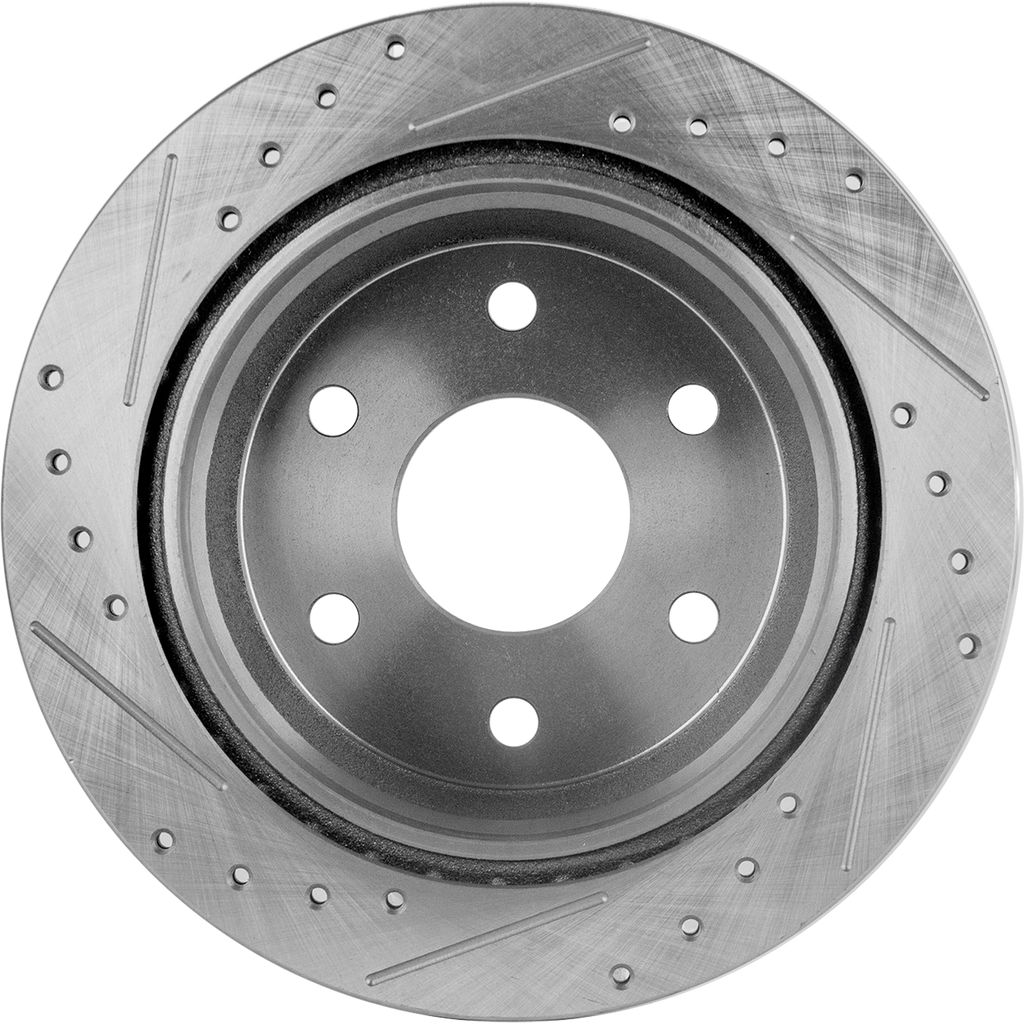 SILVERADO 1500/SIERRA 1500 99-06 / TAHOE/YUKON 00-02 REAR BRAKE DISC RH=LH, Cross-drilled and Slotted