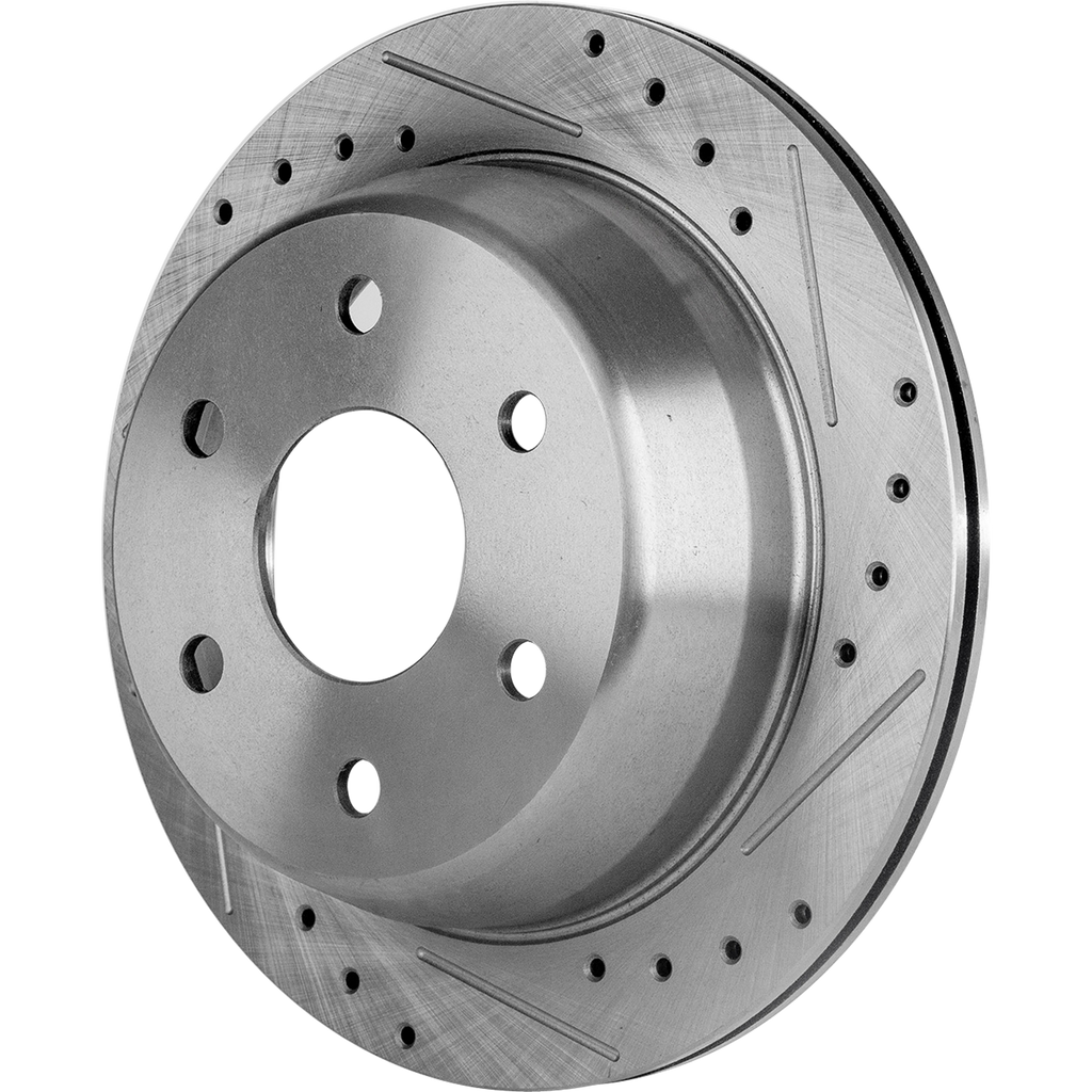 SILVERADO 1500/SIERRA 1500 99-06 / TAHOE/YUKON 00-02 REAR BRAKE DISC RH=LH, Cross-drilled and Slotted