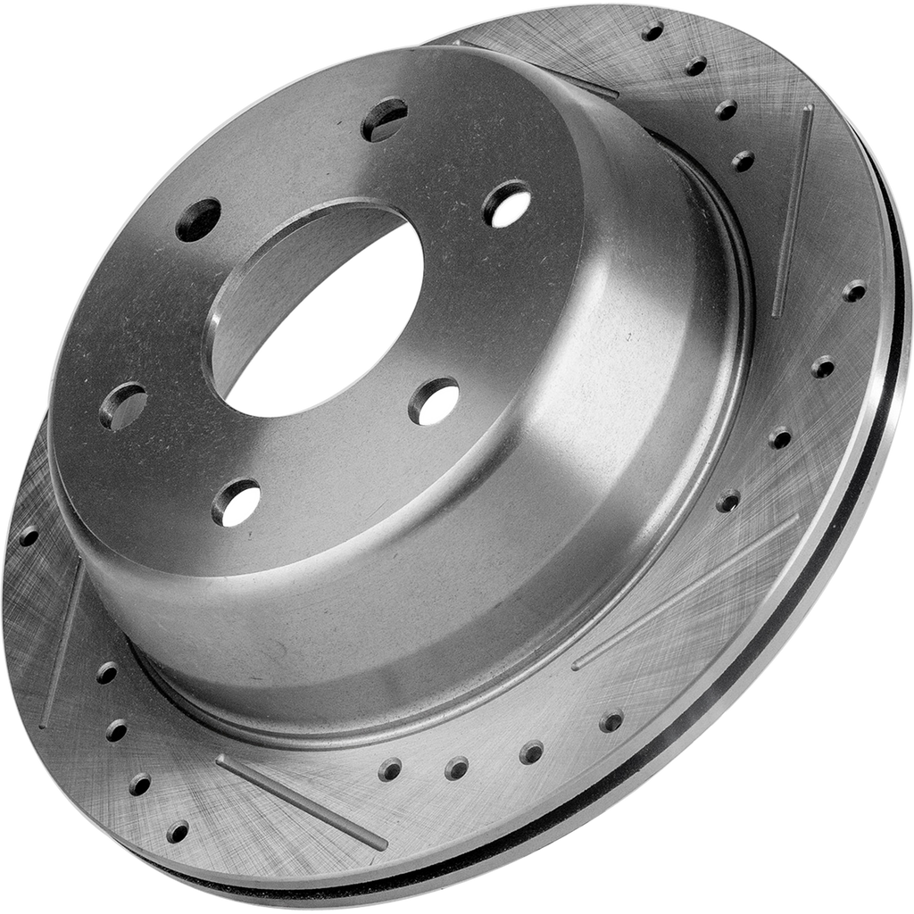 SILVERADO 1500/SIERRA 1500 99-06 / TAHOE/YUKON 00-02 REAR BRAKE DISC RH=LH, Cross-drilled and Slotted