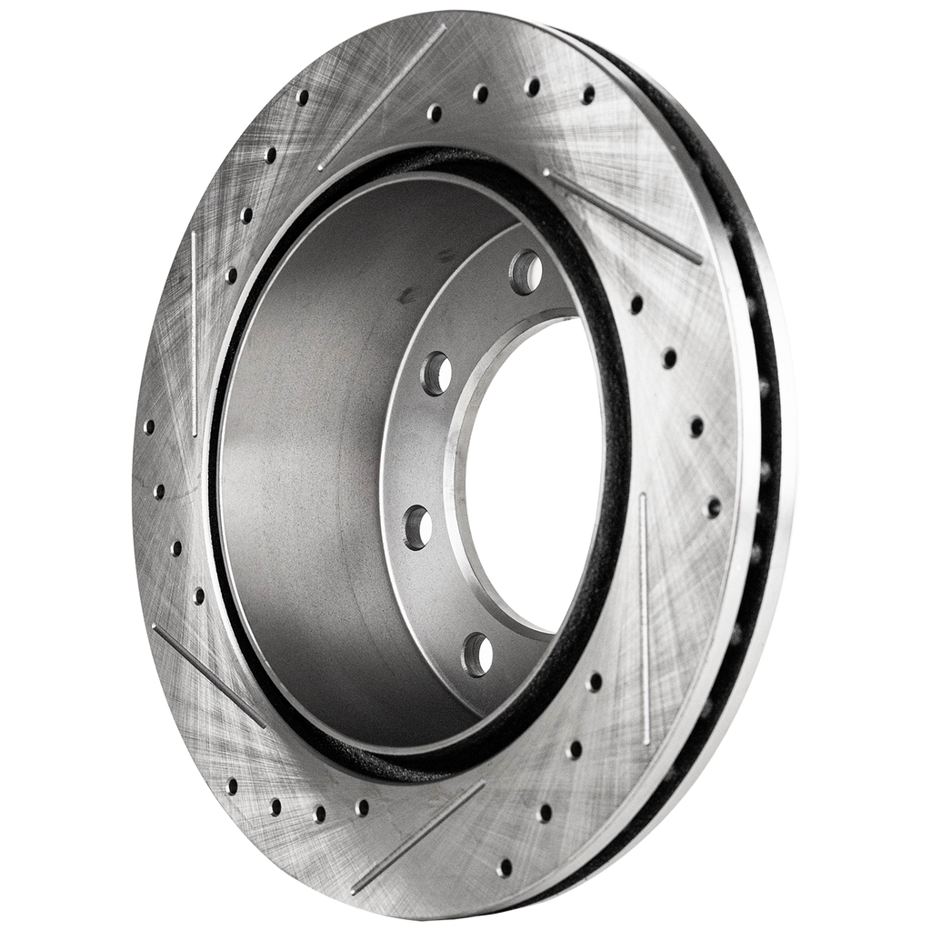 SILVERADO/SIERRA 99-10 / EXPRESS/SAVANA VAN 03-17 REAR BRAKE DISC RH=LH, Cross-drilled and Slotted, Performance Rotor