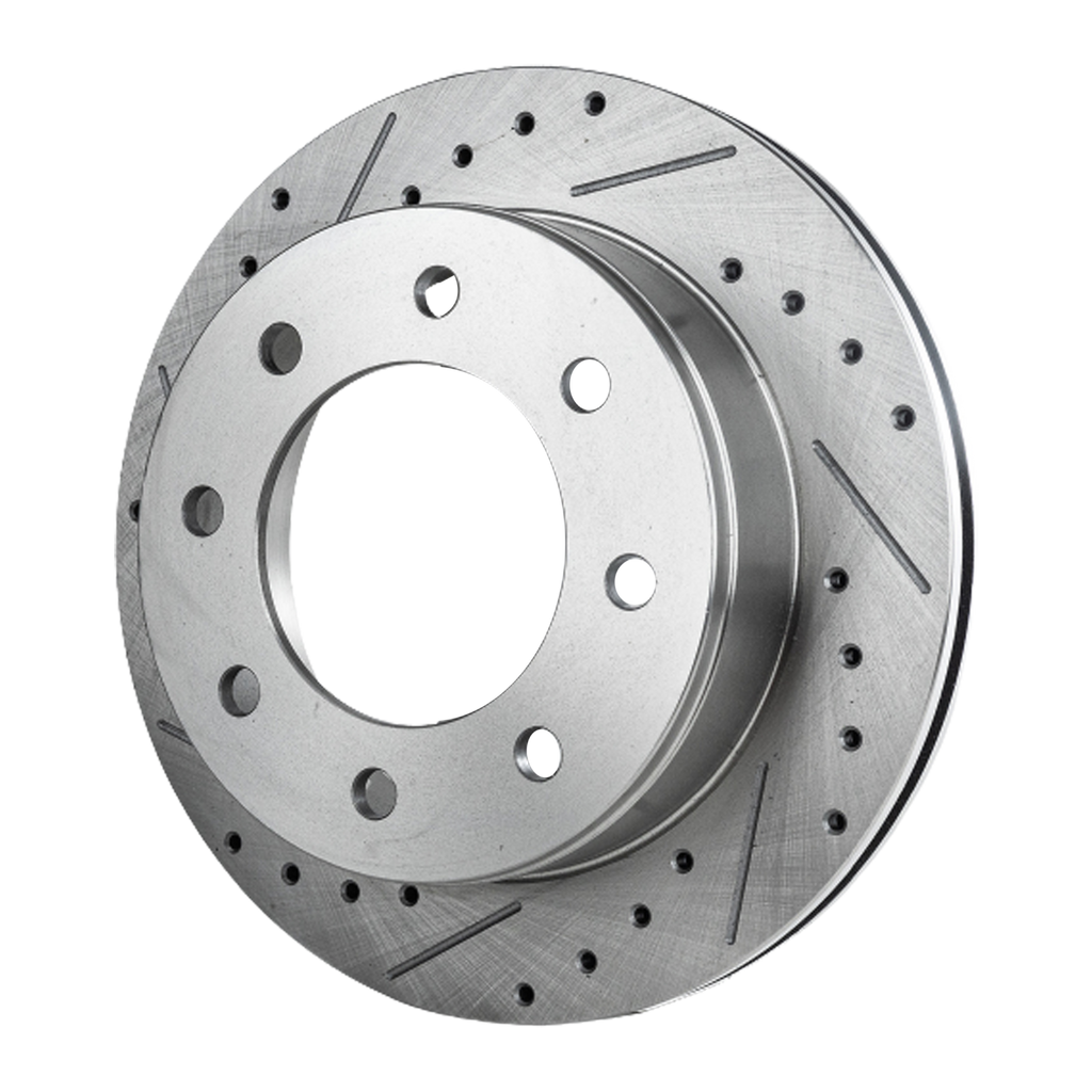 SILVERADO/SIERRA 99-07 / EXPRESS/SAVANA VAN 03-21 REAR BRAKE DISC RH=LH, Cross-drilled and Slotted, Performance Rotor