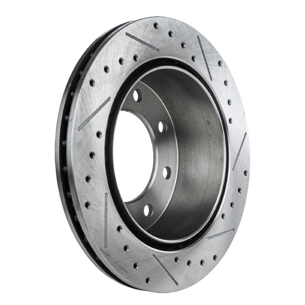 SILVERADO/SIERRA 99-07 / EXPRESS/SAVANA VAN 03-21 REAR BRAKE DISC RH=LH, Cross-drilled and Slotted, Performance Rotor