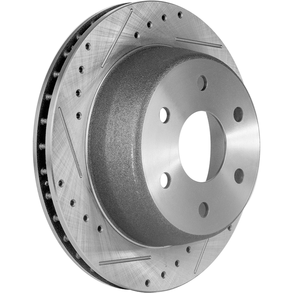 TAHOE/YUKON XL 00-06 / EXPRESS 1500 / SAVANA 1500 03-14 REAR BRAKE DISC RH=LH, Cross-drilled and Slotted