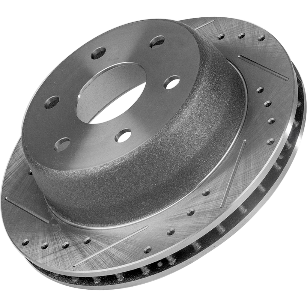 TAHOE/YUKON XL 00-06 / EXPRESS 1500 / SAVANA 1500 03-14 REAR BRAKE DISC RH=LH, Cross-drilled and Slotted