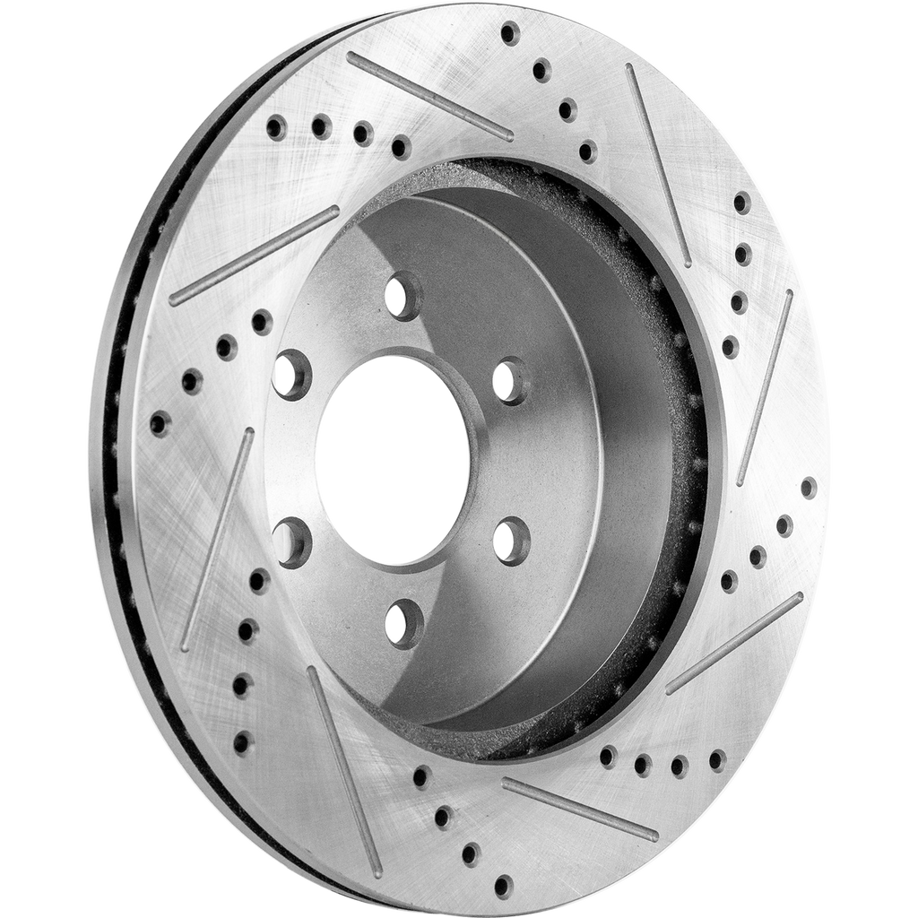 DAKOTA 03-04 FRONT BRAKE DISC RH=LH, Cross-drilled and Slotted